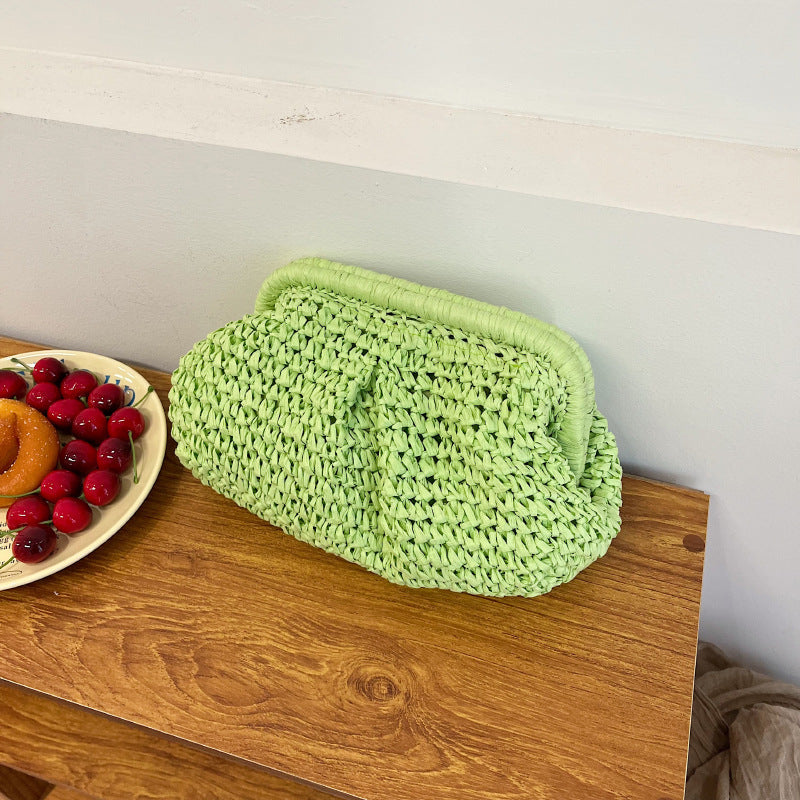 Straw Fashion Chain Braided Hollow Shoulder Bag