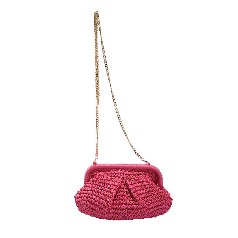 Straw Fashion Chain Braided Hollow Shoulder Bag
