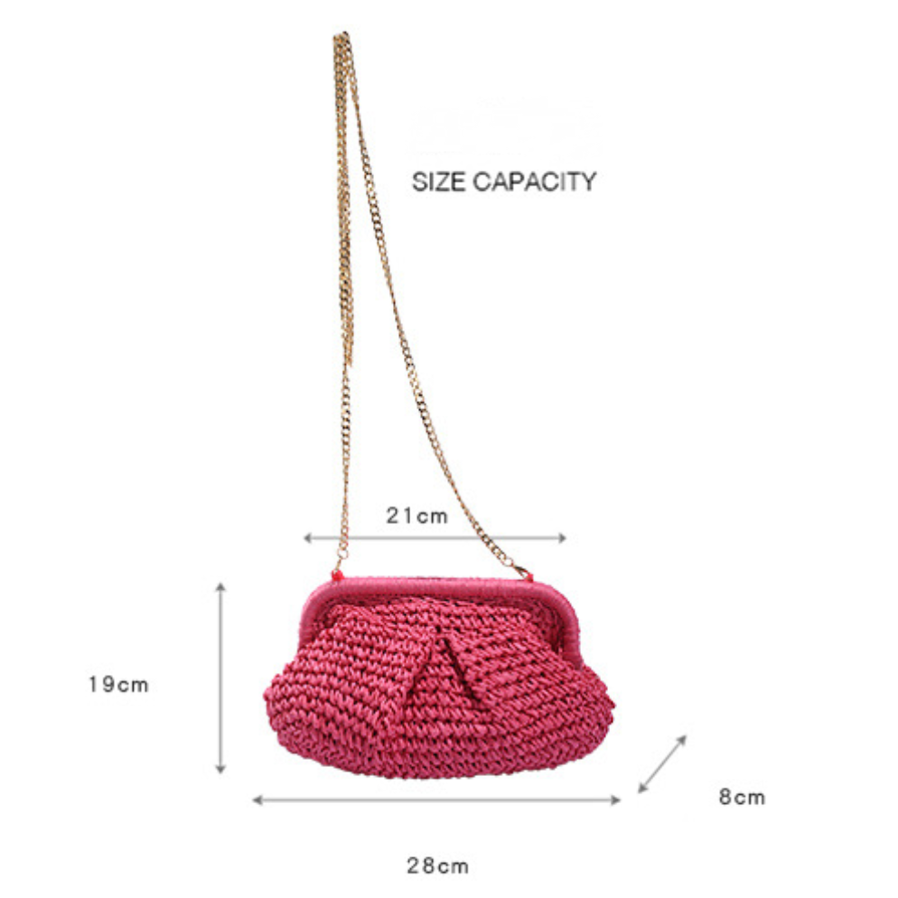 Straw Fashion Chain Braided Hollow Shoulder Bag