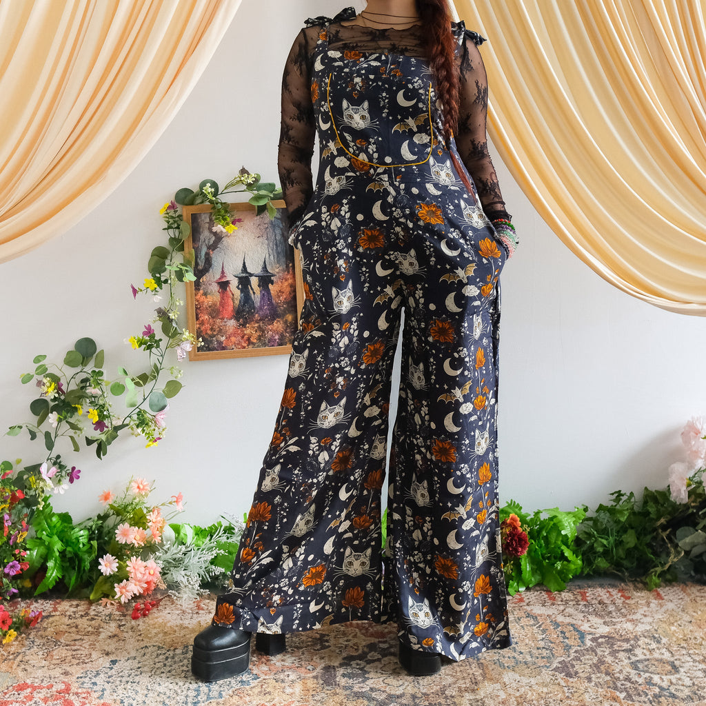 Celestial Cat & Moon Wide Leg Jumpsuit