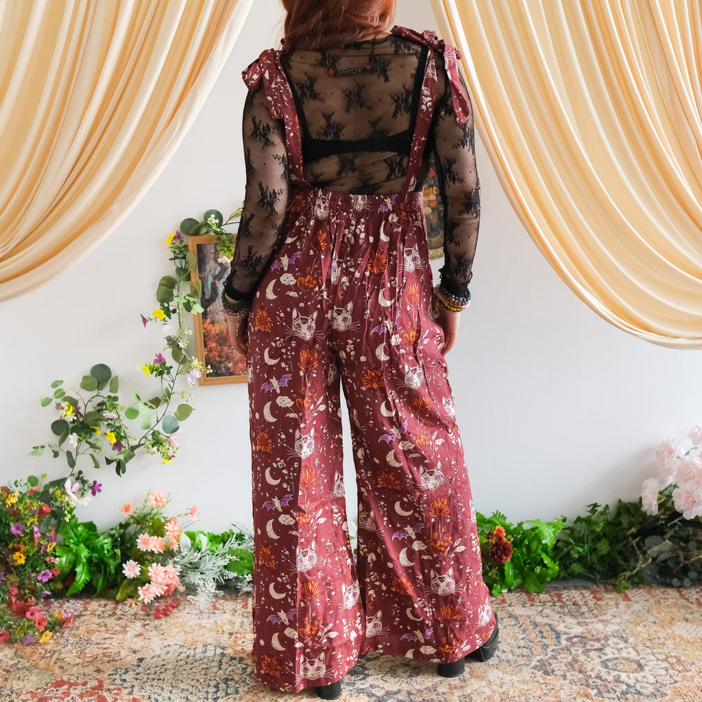Celestial Cat & Moon Wide Leg Jumpsuit