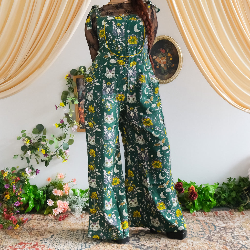 Celestial Cat & Moon Wide Leg Jumpsuit