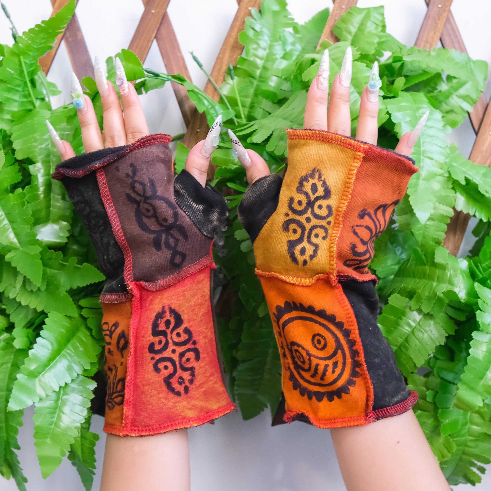 Funky Patchwork Fleece Lined Handwarmers