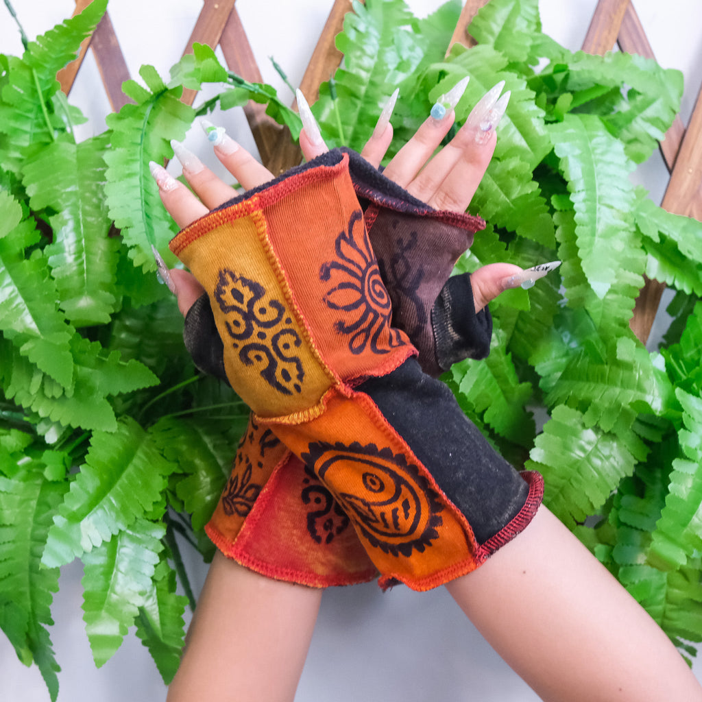 Funky Patchwork Fleece Lined Handwarmers