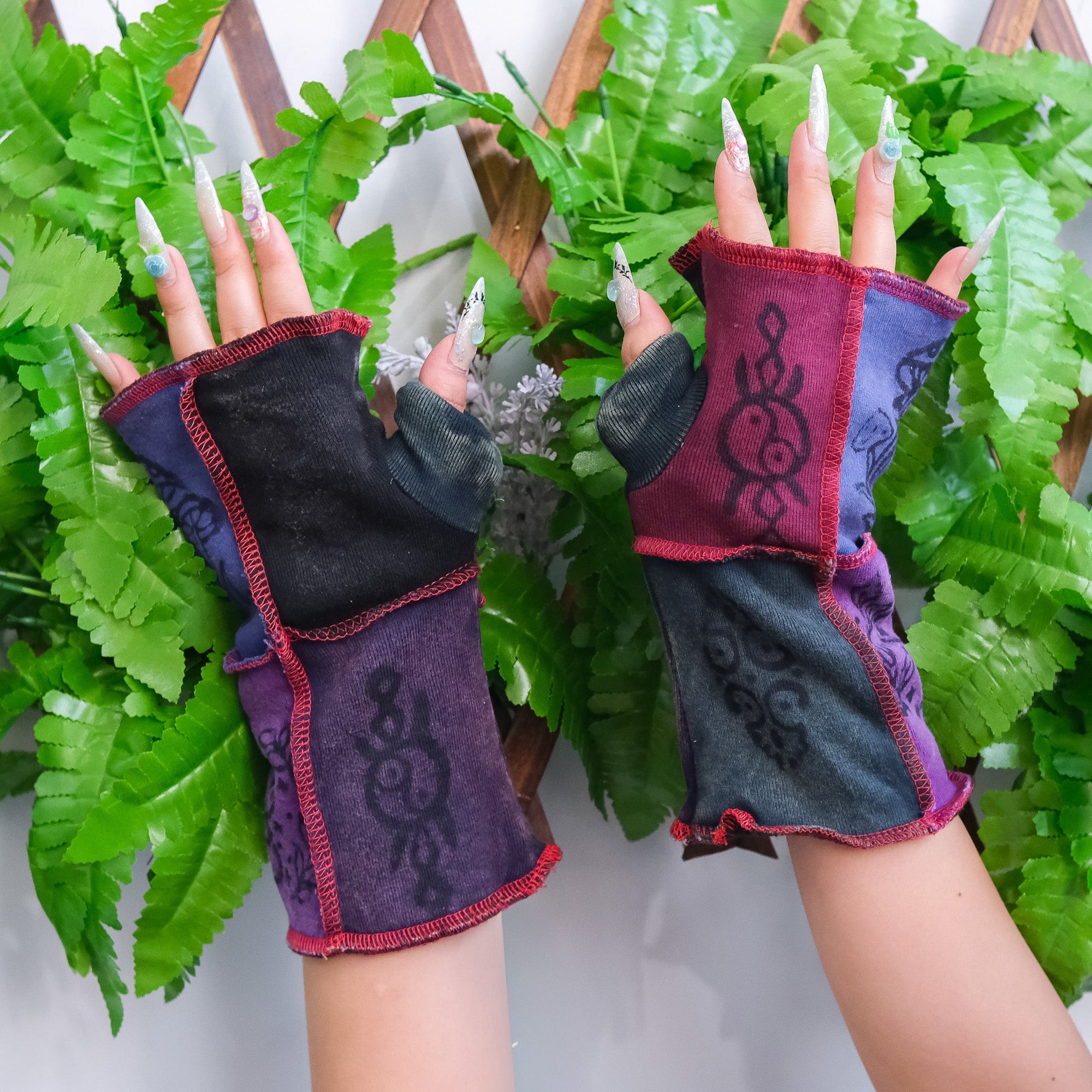 Funky Patchwork Fleece Lined Handwarmers