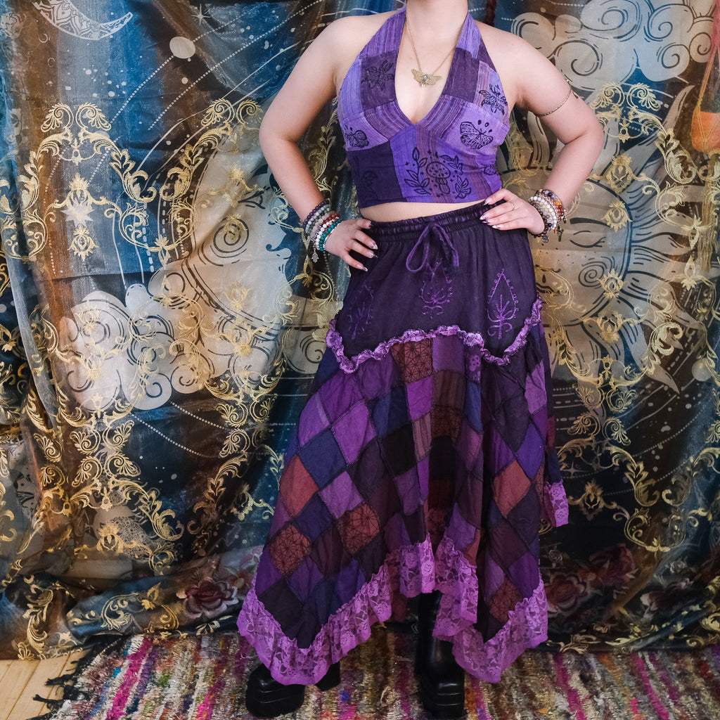 Patchwork Assymetrical Lace Skirt