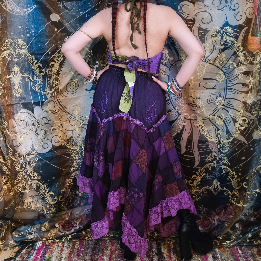 Patchwork Assymetrical Lace Skirt