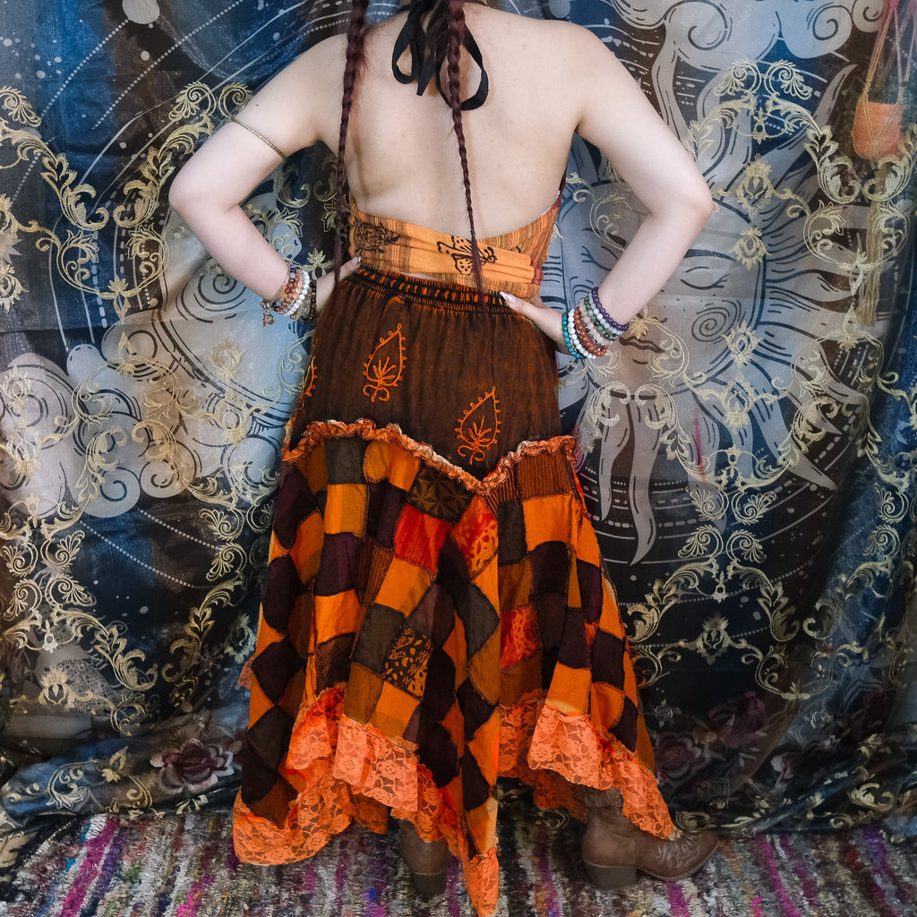 Patchwork Assymetrical Lace Skirt