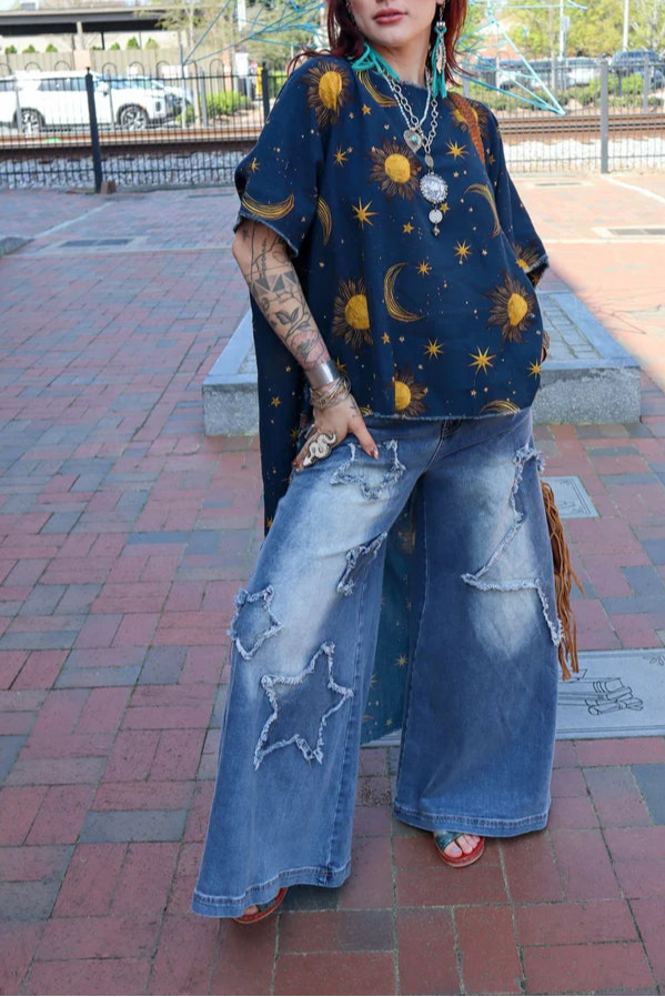 Celestial   Dreamer   Hi-Lo   Tunic   with   Stars   &   Moon