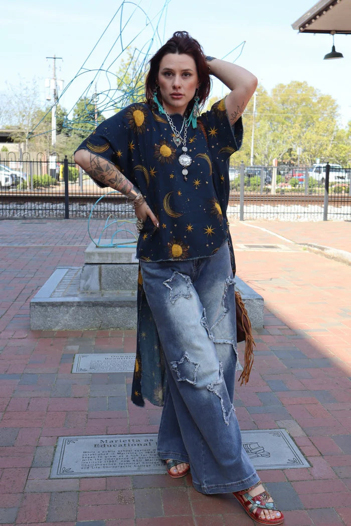 Celestial   Dreamer   Hi-Lo   Tunic   with   Stars   &   Moon