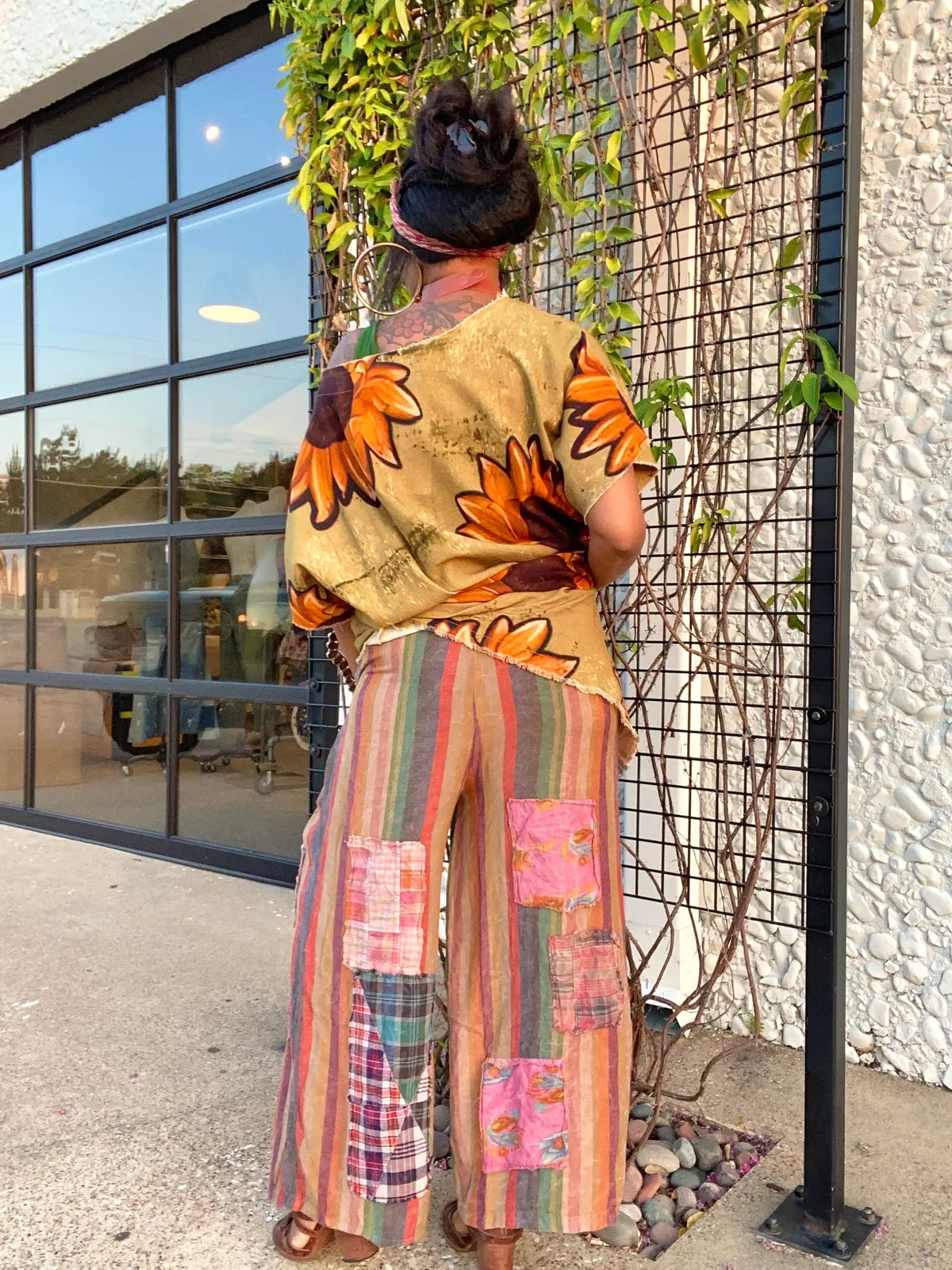 I Love Linen Sunflower Hi-Lo Tunic