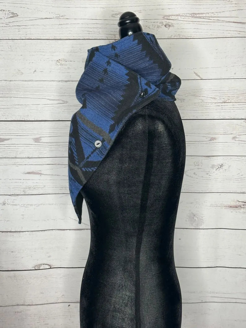 Women's Royal Western Aztec Warm Neck Hood