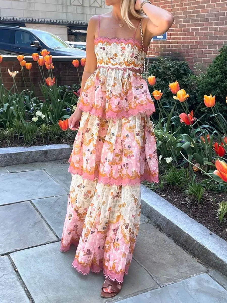 Fashionable Embroidered Cake Sling Dress