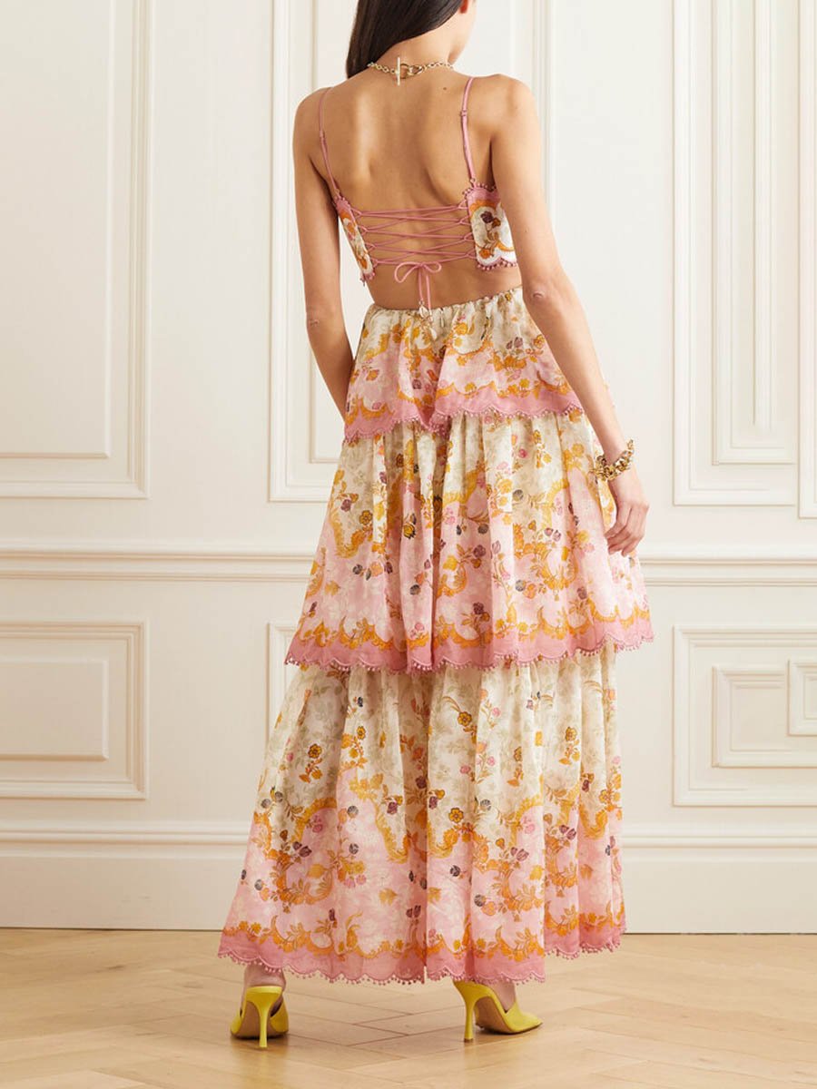 Fashionable Embroidered Cake Sling Dress