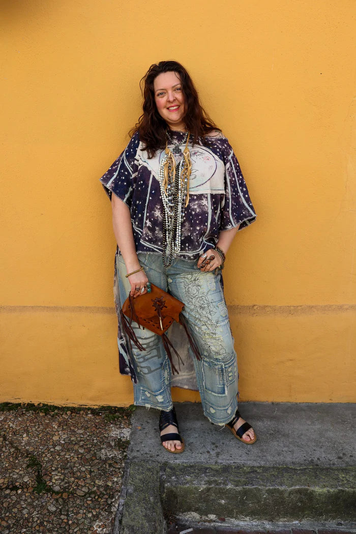 Touch   the   Moon   Celestial   Hi-Lo   Tunic   with   Moon   Patch